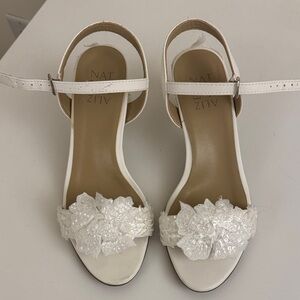 Customized Naturalizer Bridal Shoes with Floral Appliqué